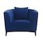 Armen Living Melange Blue Velvet Upholstered Accent Chair with Black Wood Base LCMG1BLUE - alternate 7
